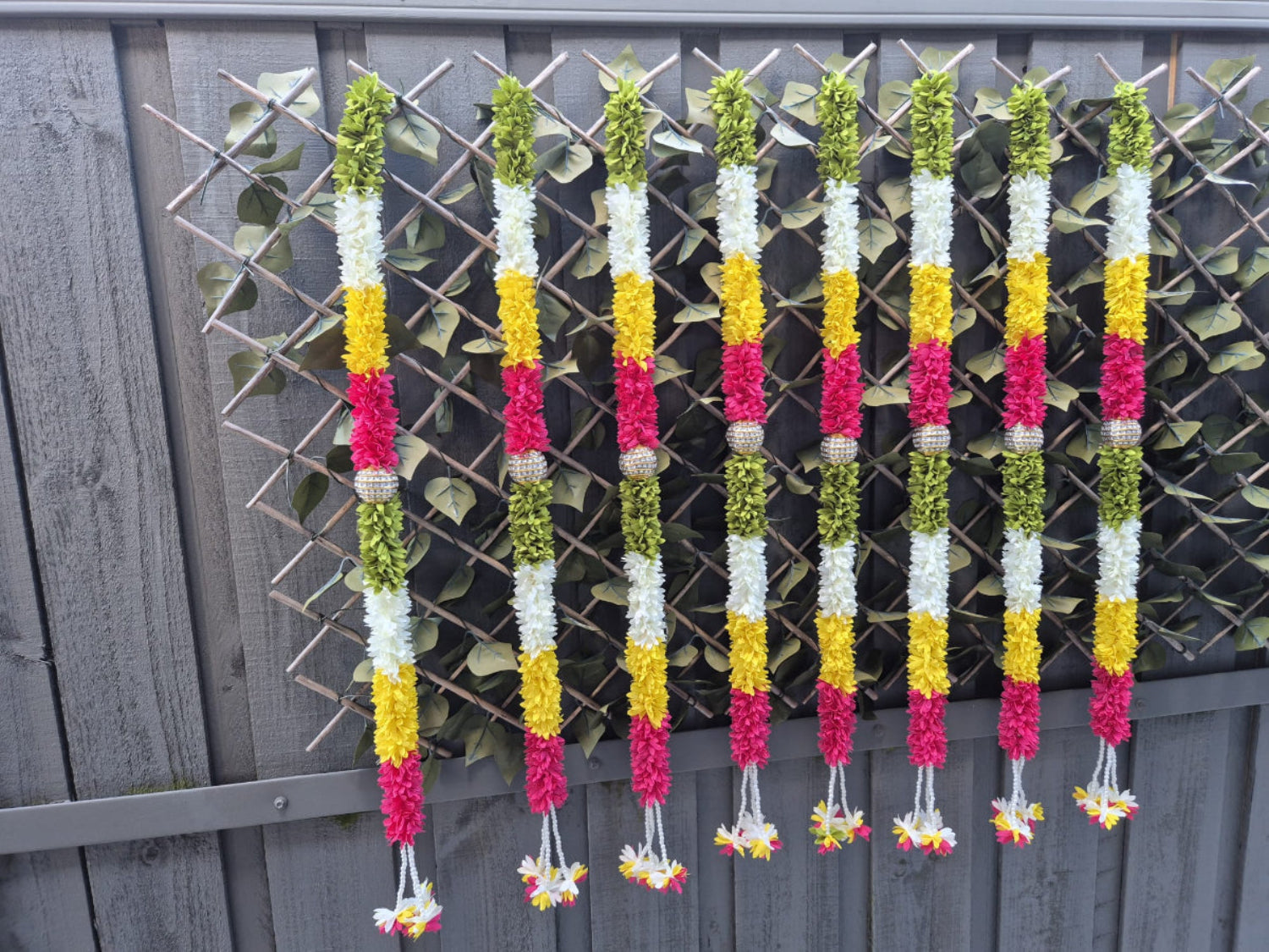 Multicolour Floral Hanging Strings with Beaded Accents – Festive Garland Collection