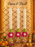 Mogra & Pearl Garland | Artificial Flower Mala for Pooja, Weddings & Festive Décor