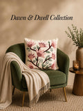 Handmade Textured Floral Cushion Cover – Embroidered Cotton, Neutral Tones, 40x40 cm (16x16”)