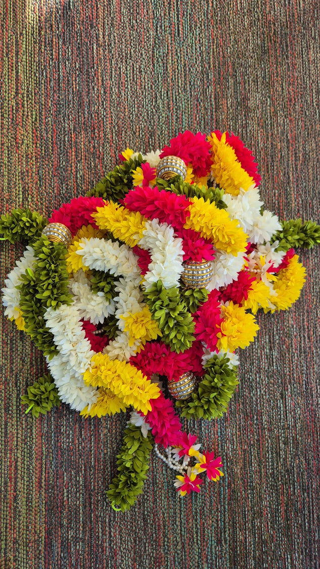Multicolour Floral Hanging Strings with Beaded Accents – Festive Garland Collection