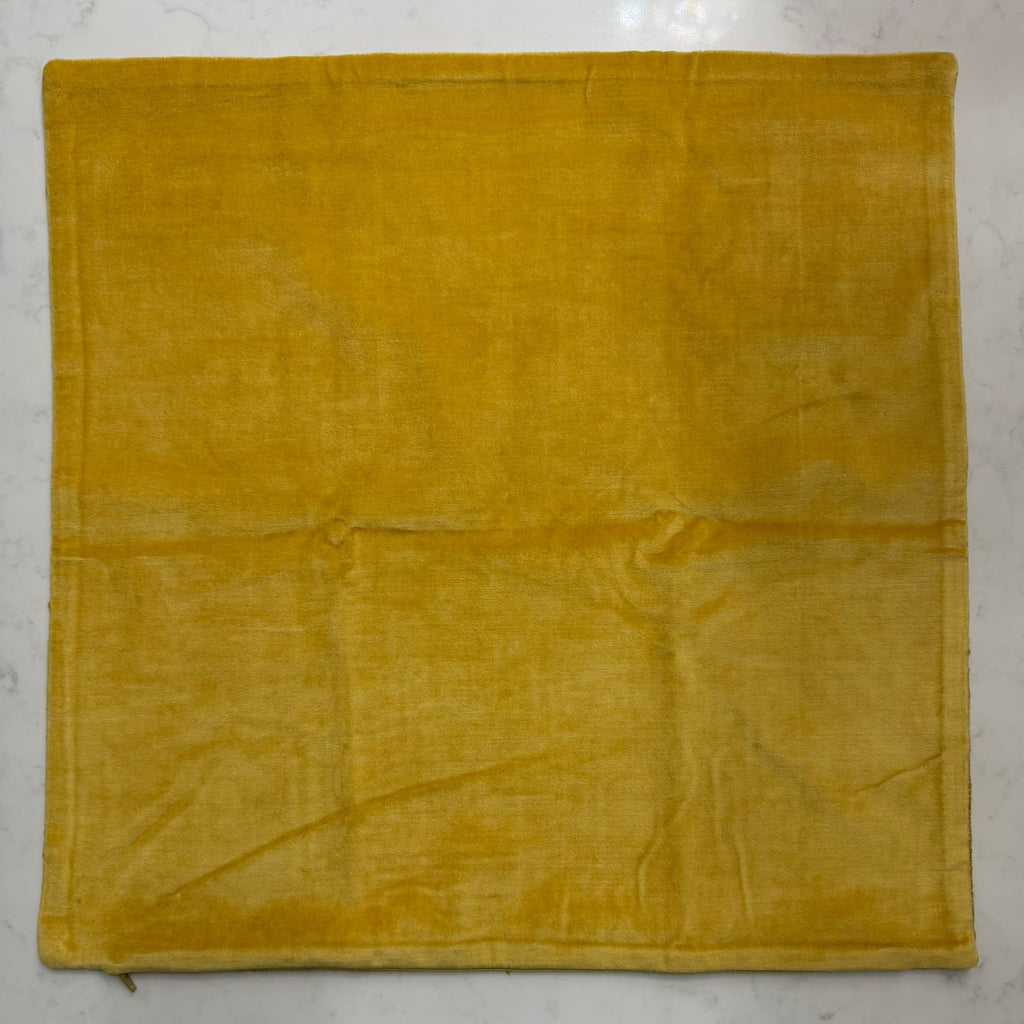 Golden Velvet & Silk Cushion Cover – Dual Texture Decorative Throw Pillow Case, 50x50 cm (20x20”)