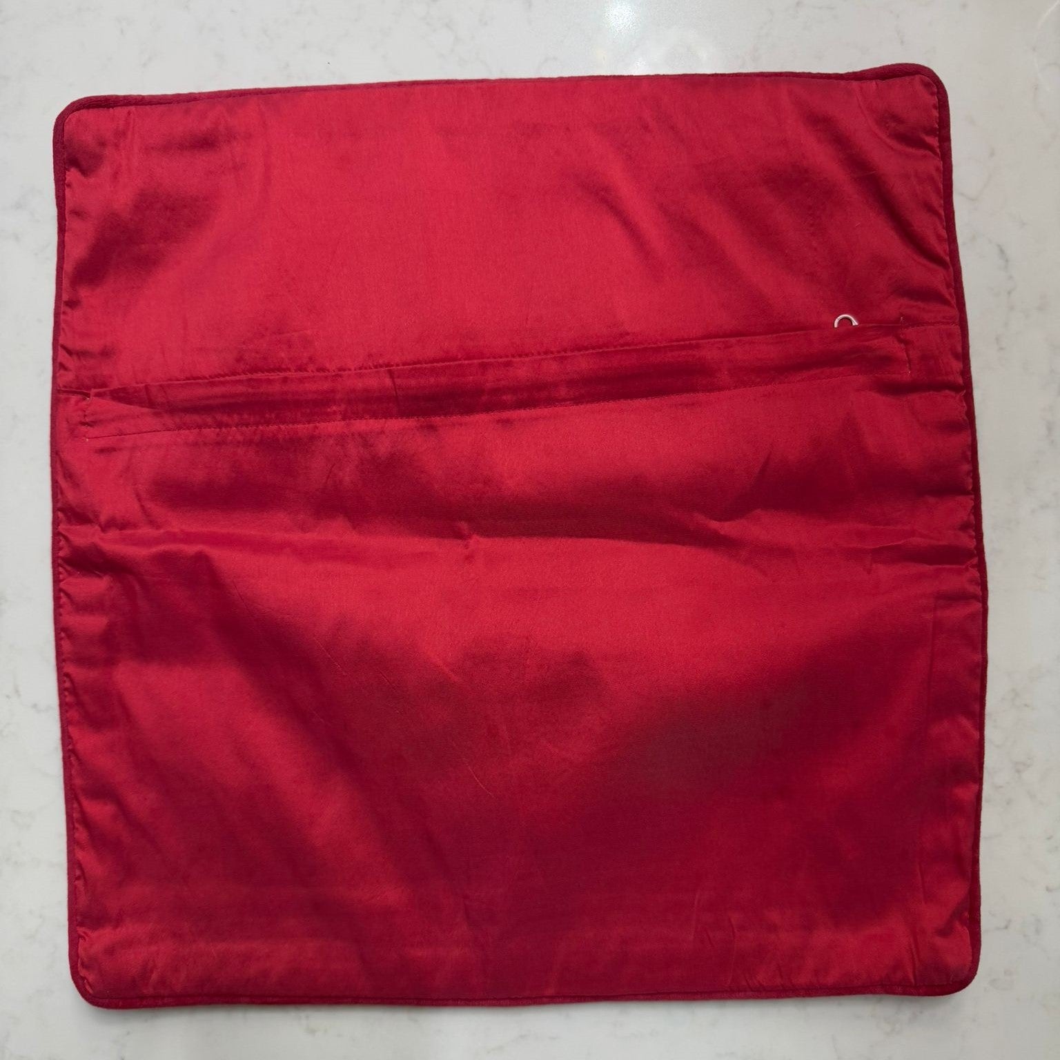 Handmade Textured Floral Cushion Cover – Multicolour Embroidery, Cotton, 40x40 cm (16x16”)