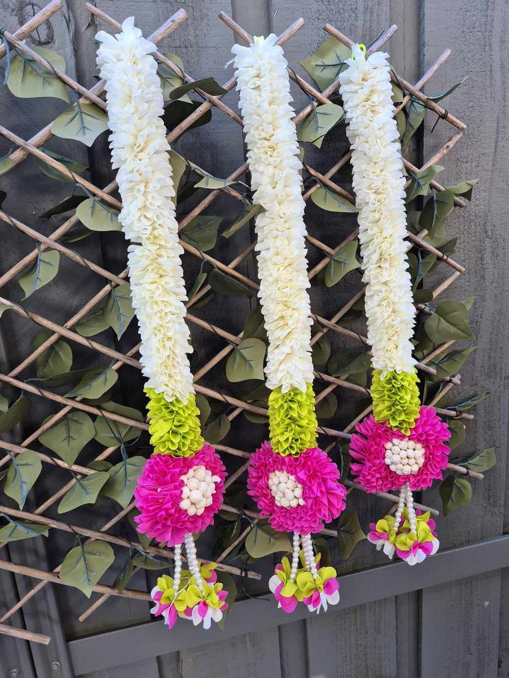Mogra & Pearl Garland | Artificial Flower Mala for Pooja, Weddings & Festive Décor