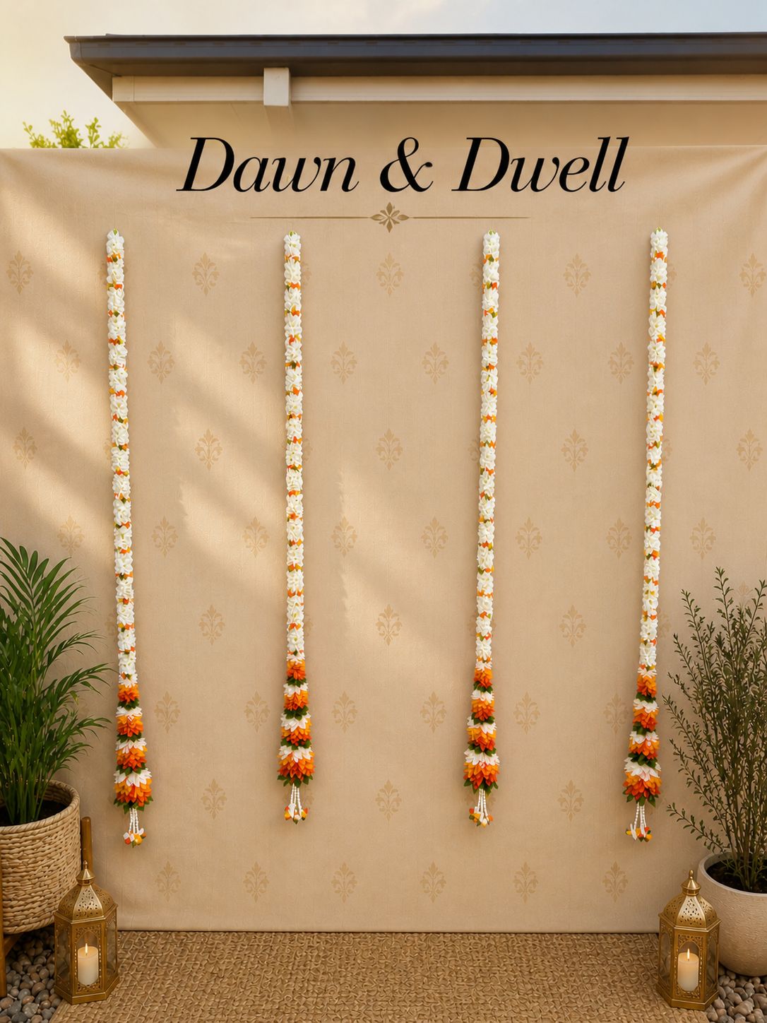 Handcrafted Floral Hanging Strings – Trio Colour Festive Garland | Diwali, Wedding & Home Décor
