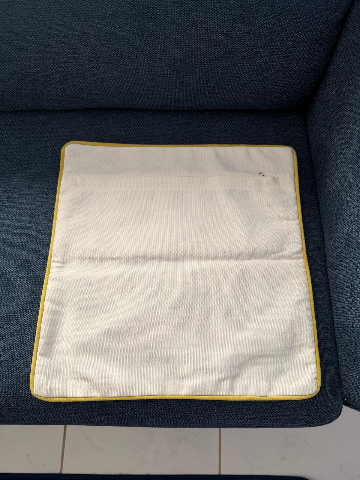 Handmade Textured Floral Cushion Cover – Embroidered Cotton, Neutral Tones, 40x40 cm (16x16”)
