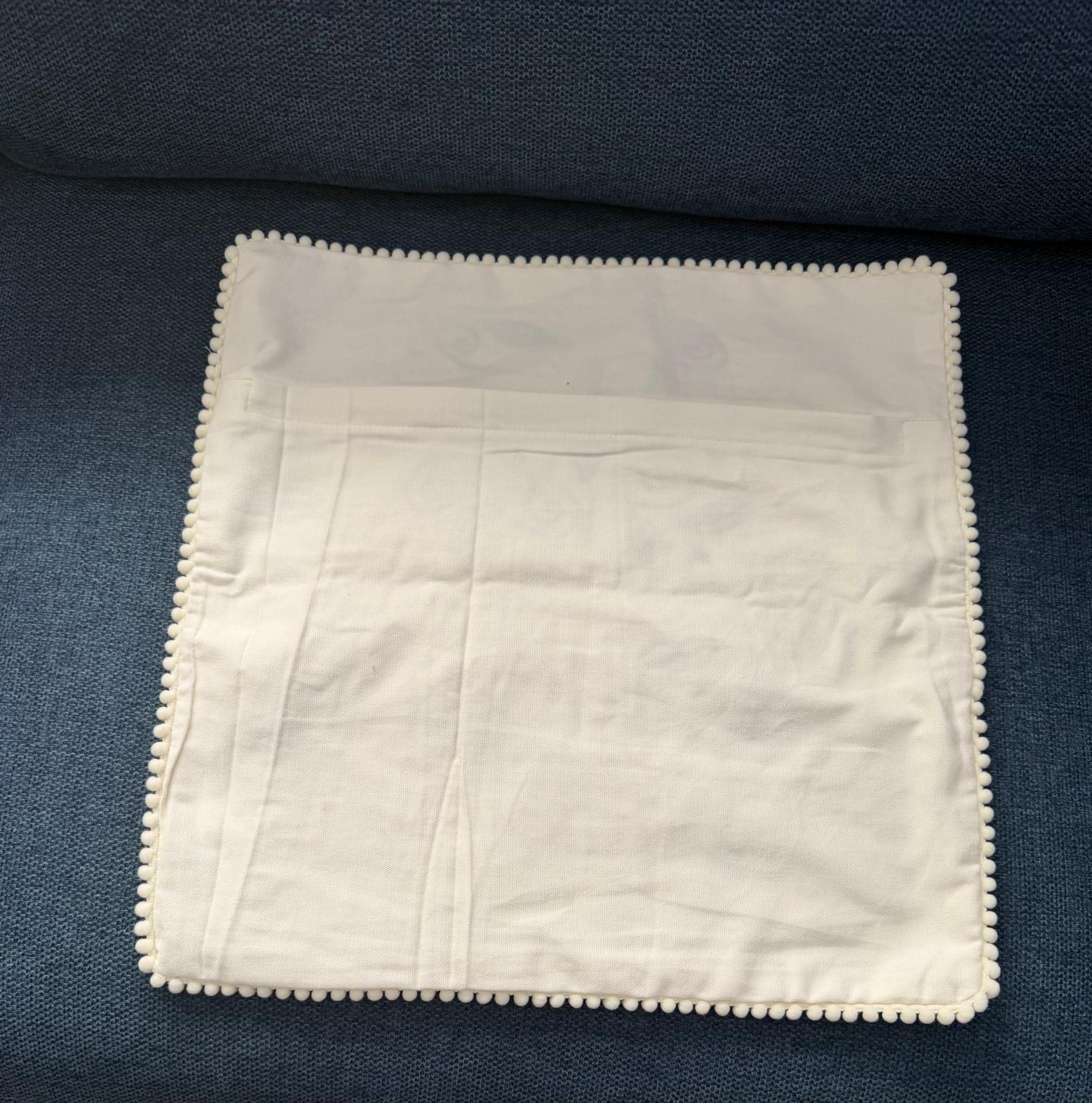 Handmade Textured Floral Cushion Cover – Embroidered Cotton, Neutral Tones, 40x40 cm (16x16”)