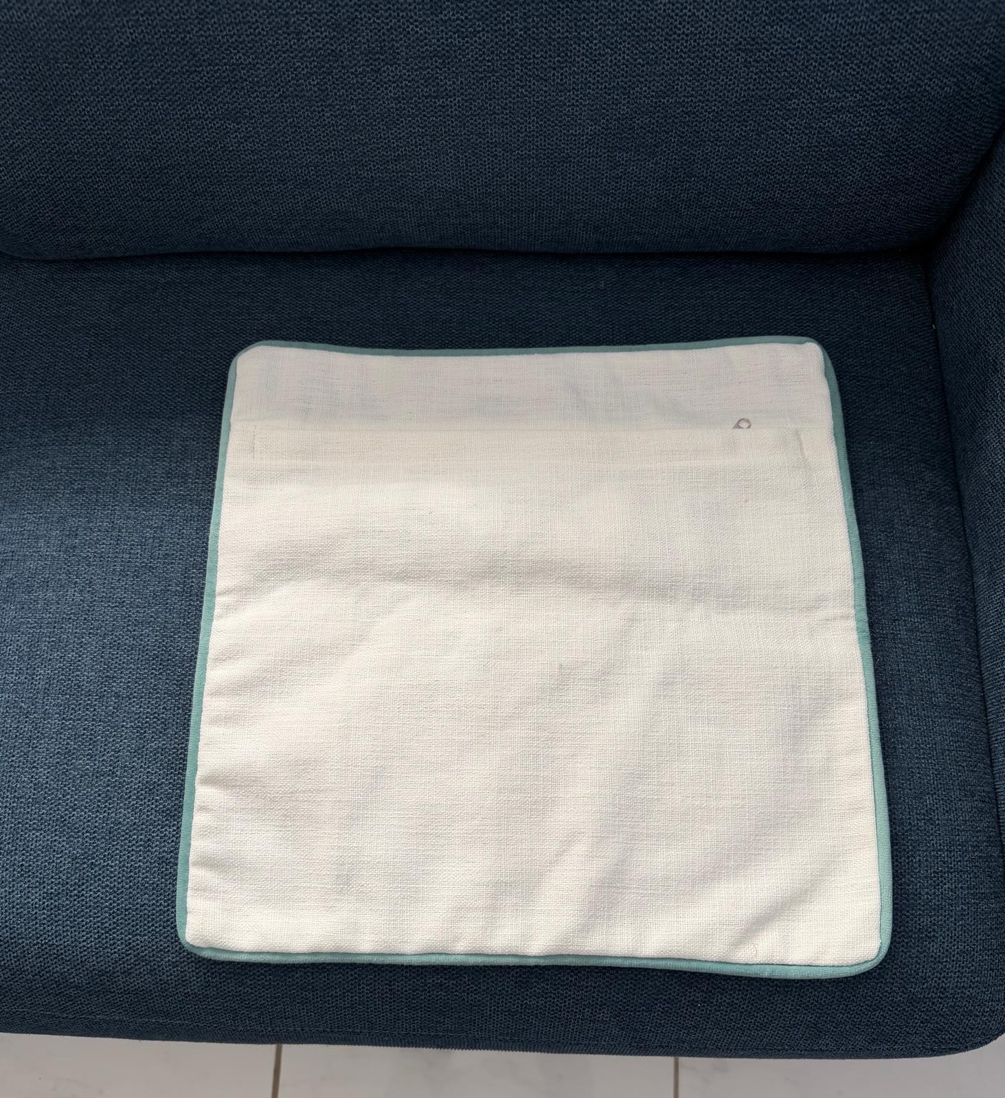 Handmade Textured Floral Cushion Cover – Embroidered Cotton, Neutral Tones, 40x40 cm (16x16”)