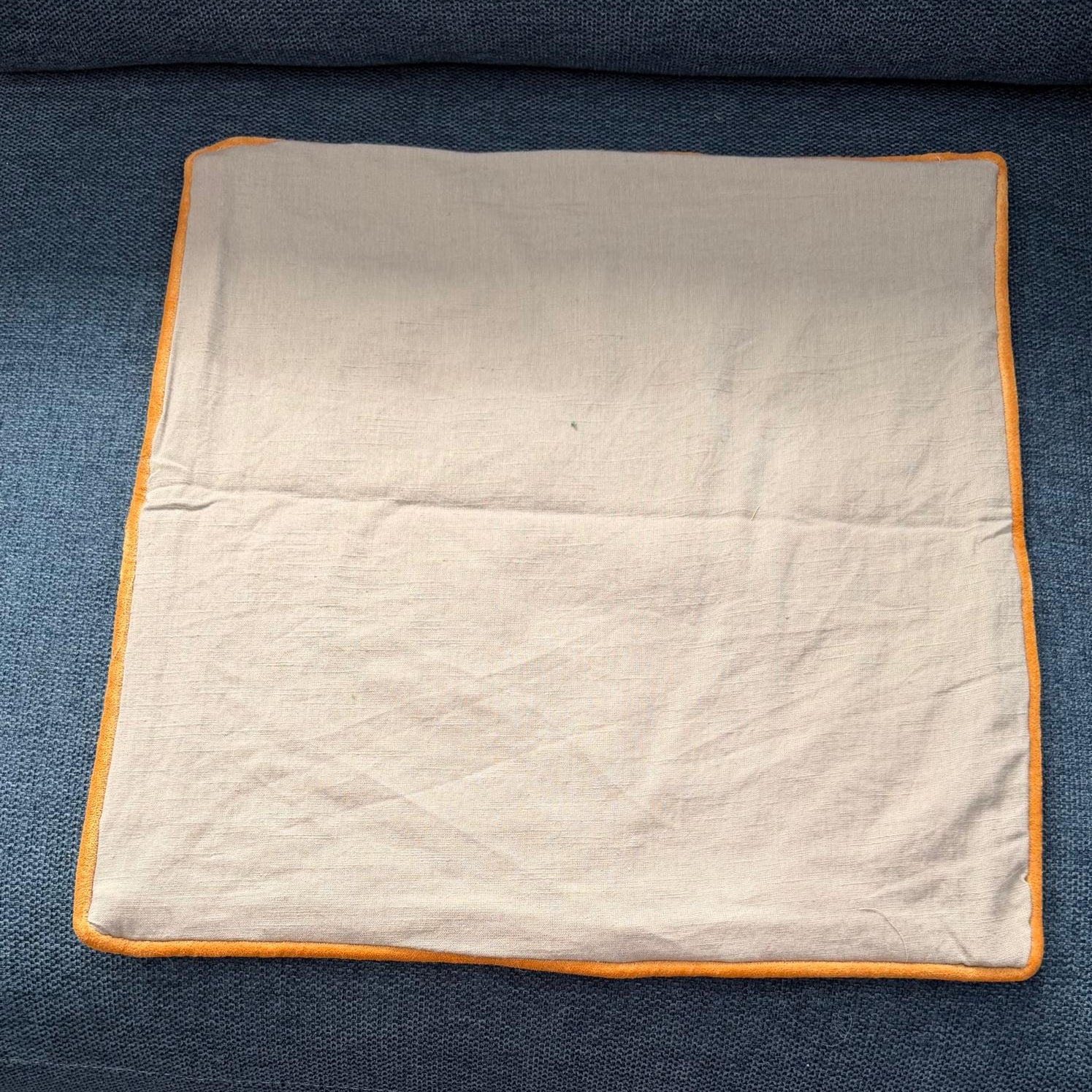 Handmade Textured Floral Cushion Cover – Embroidered Cotton, Neutral Tones, 40x40 cm (16x16”)